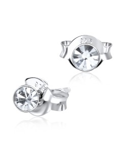 Roundy Stone Silver Stud Earring ST-1103 (3.0mm)